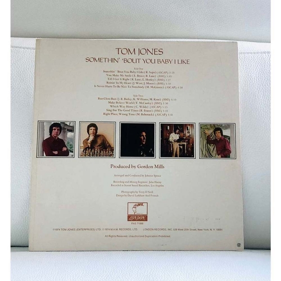 LP Tom Jones - Somethin' 'Bout You Baby I Like Vinyl Record - Picture 2 of 2